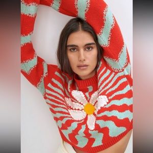 Zara funky flower sweater